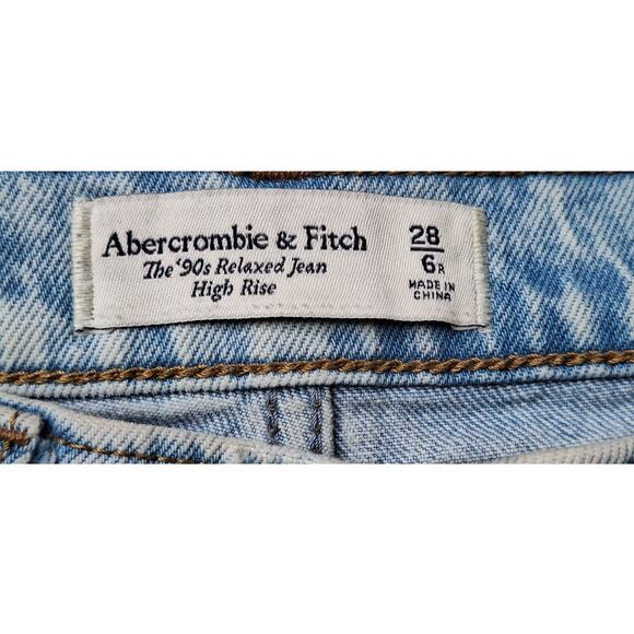 Abercrombie & Fitch Women's The 90s Relaxed Jean High Rise Acid Wash Size 28 6 - Picture 2 of 9